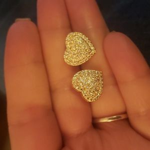 NWOT Little heart earrings SO sparkly!